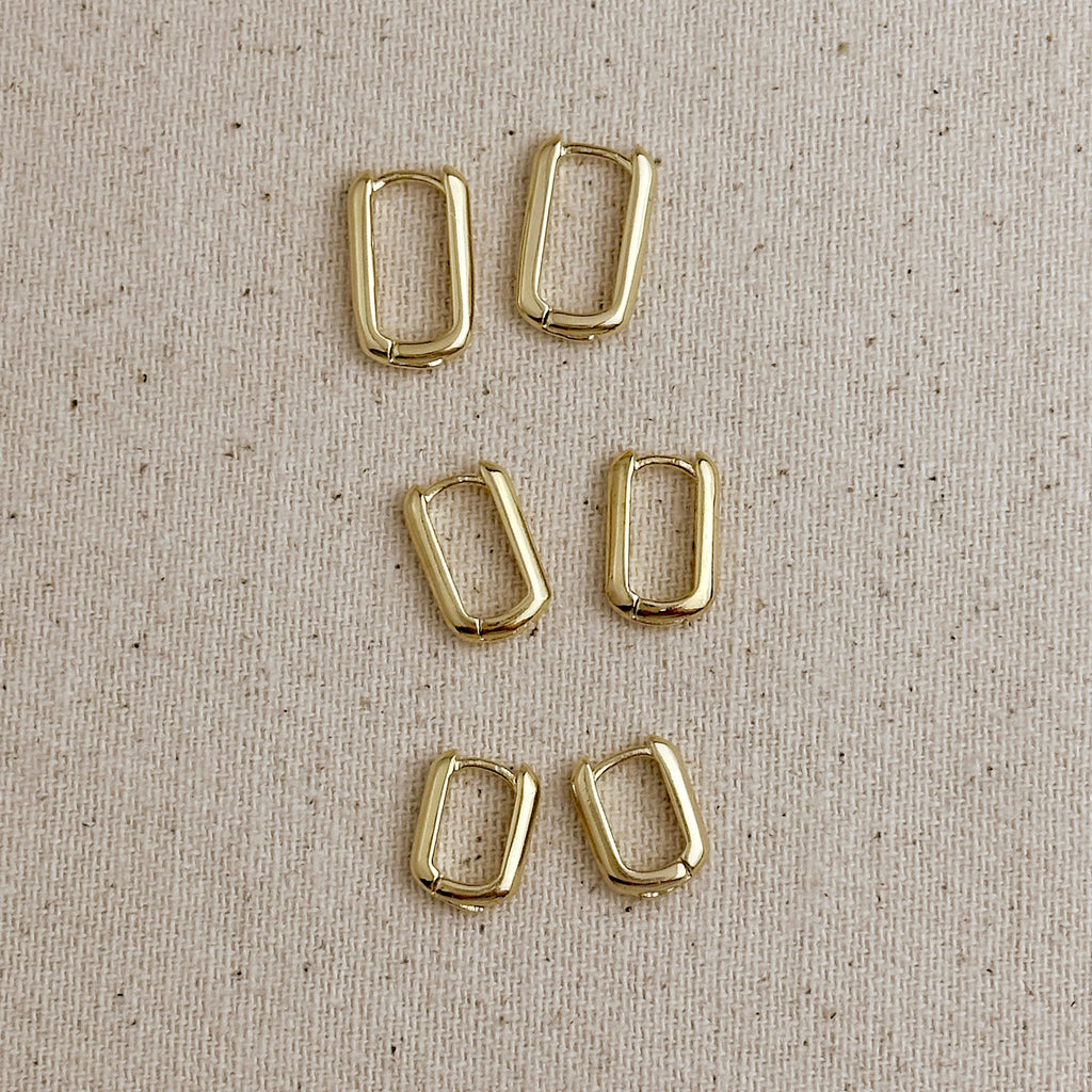 18k Gold Filled Oblong Hoop Earrings