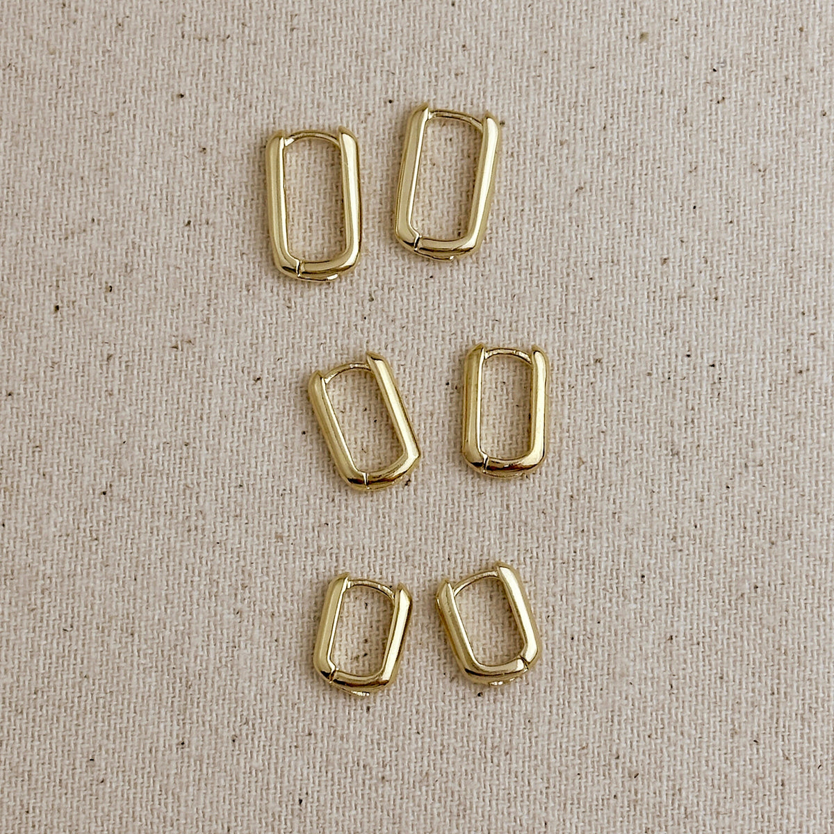 18k Gold Filled Oblong Hoop Earrings