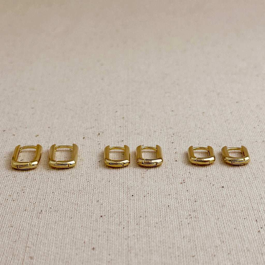 18k Gold Filled Oblong Hoop Earrings