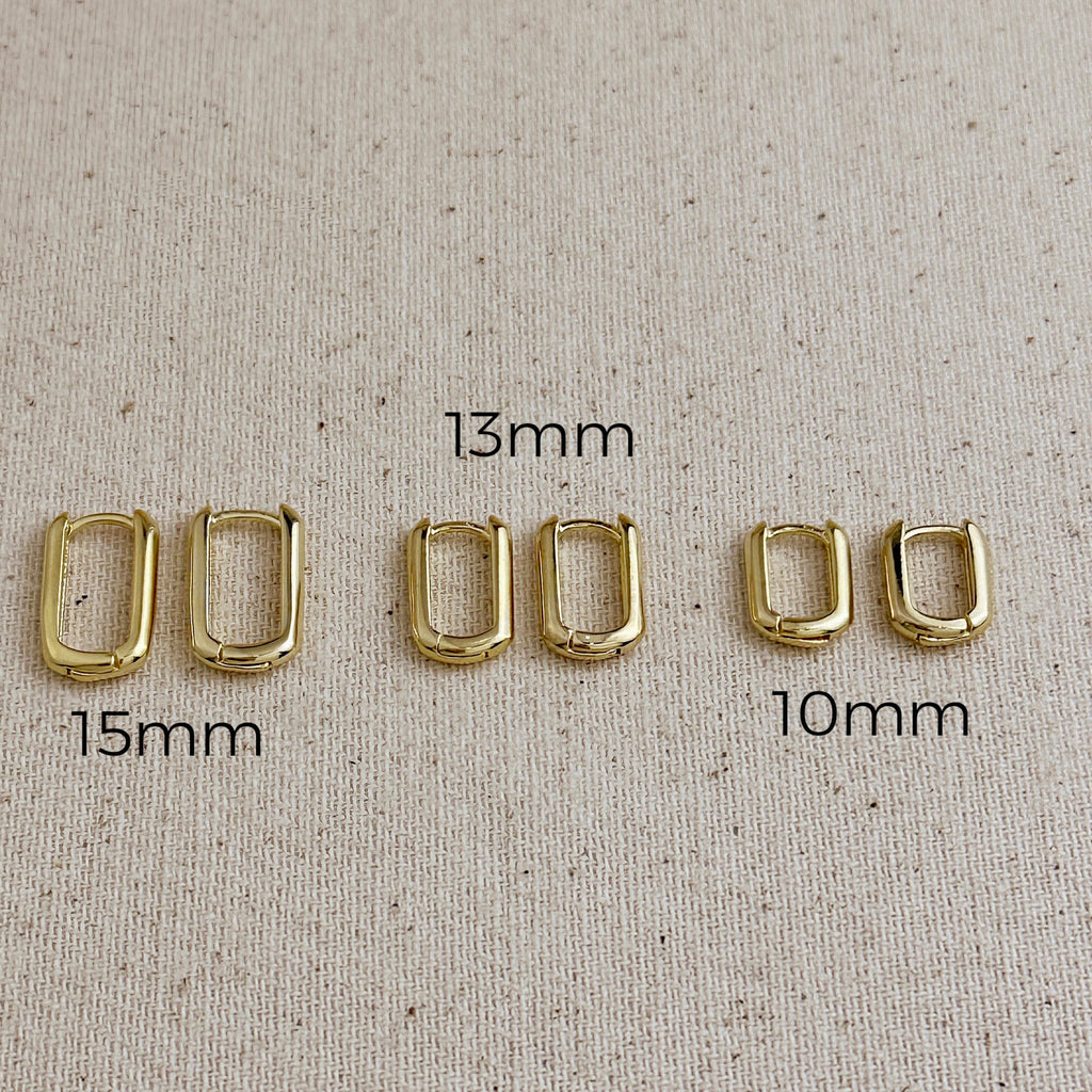 18k Gold Filled Oblong Hoop Earrings