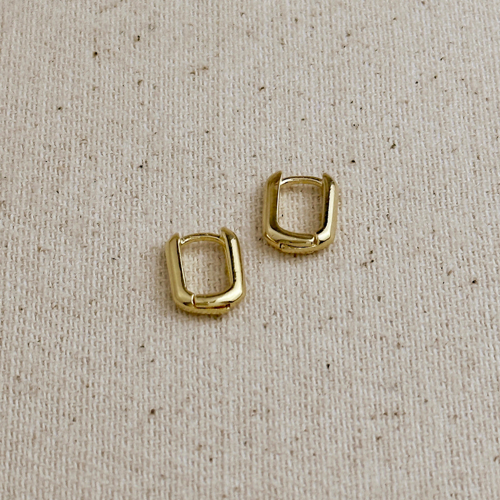 18k Gold Filled Oblong Hoop Earrings