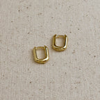 18k Gold Filled Oblong Hoop Earrings