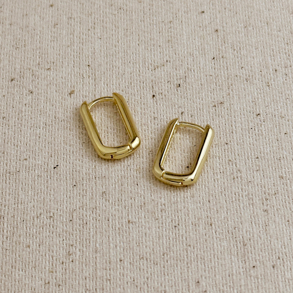 18k Gold Filled Oblong Hoop Earrings, view 12