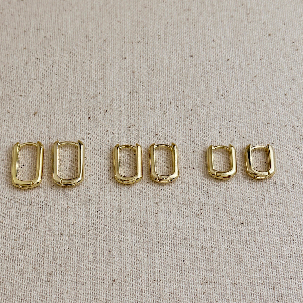 18k Gold Filled Oblong Hoop Earrings