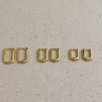 18k Gold Filled Oblong Hoop Earrings