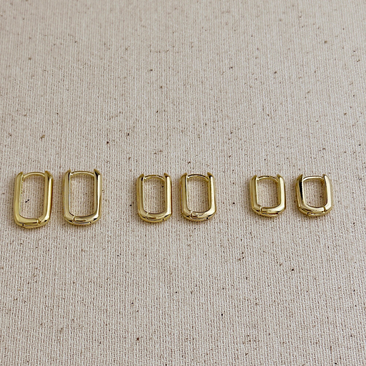 18k Gold Filled Oblong Hoop Earrings