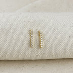 18k Gold Filled CZ Thin Line Stud