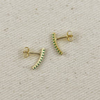 18k Gold Filled CZ Thin Line Stud