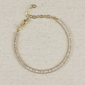 18k Gold Filled 3mm Baguette Cut CZ Tennis Bracelet
