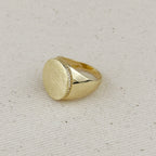 18k Gold Filled Rounded Brushed Top Ring With CZ Stones