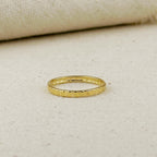 Mondsee 18k Gold Filled 2mm Diamond Cut Band Ring | 18k Gold Filled Jewelry