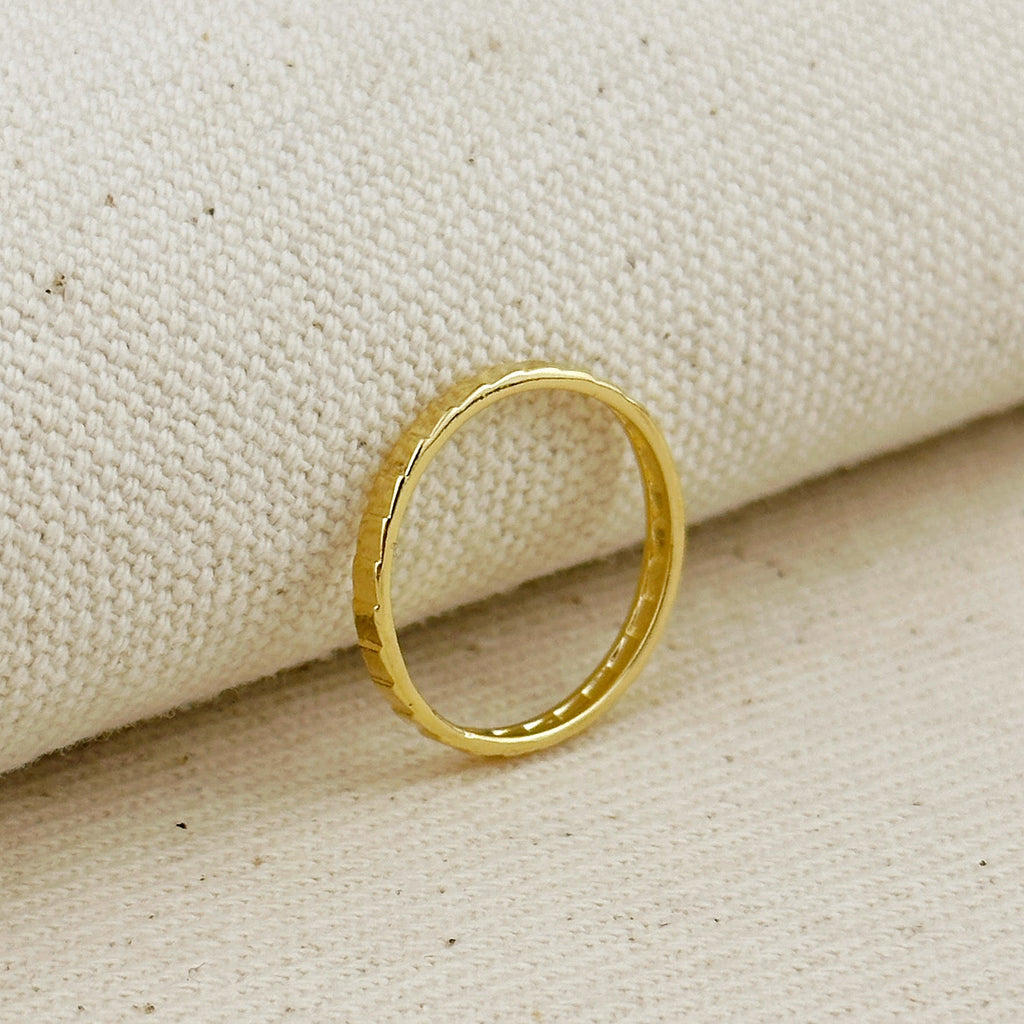Mondsee 18k Gold Filled 2mm Diamond Cut Band Ring | 18k Gold Filled Jewelry