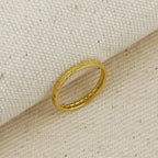 Mondsee 18k Gold Filled 2mm Diamond Cut Band Ring | 18k Gold Filled Jewelry