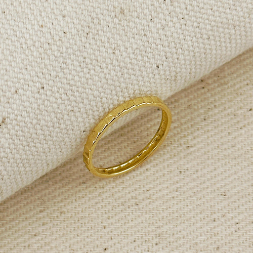 Mondsee 18k Gold Filled 2mm Diamond Cut Band Ring | 18k Gold Filled Jewelry