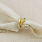 18k Gold Filled Polished Heart Double Ring