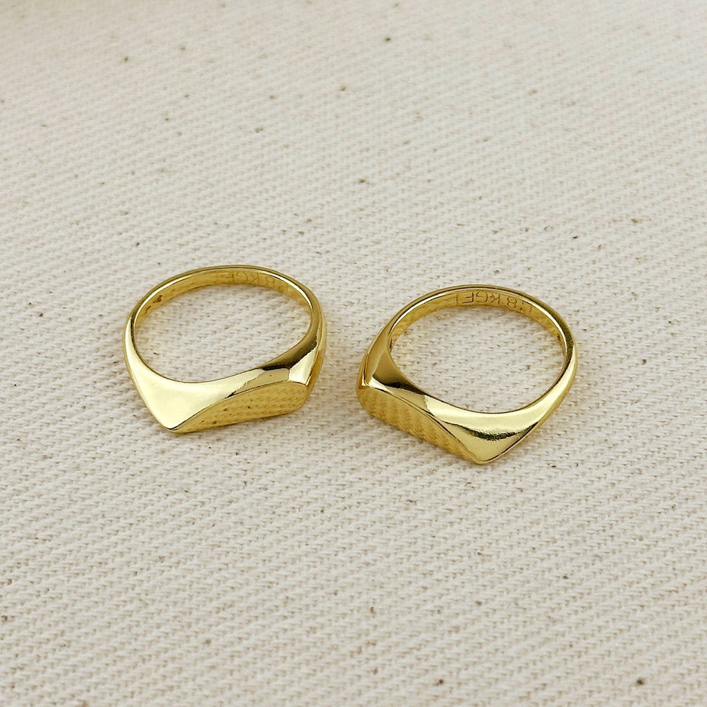 18k Gold Filled Polished Heart Double Ring