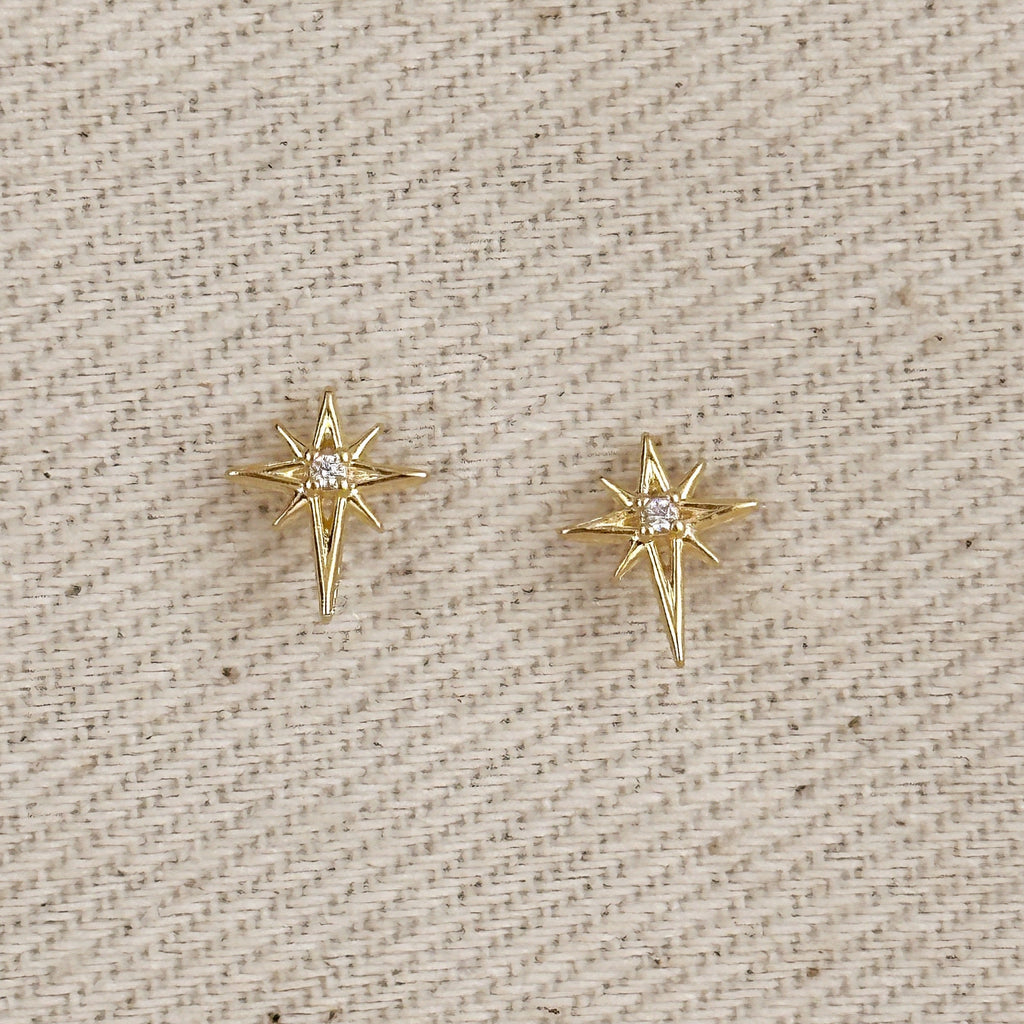 18k Gold Filled Starburst Stud
