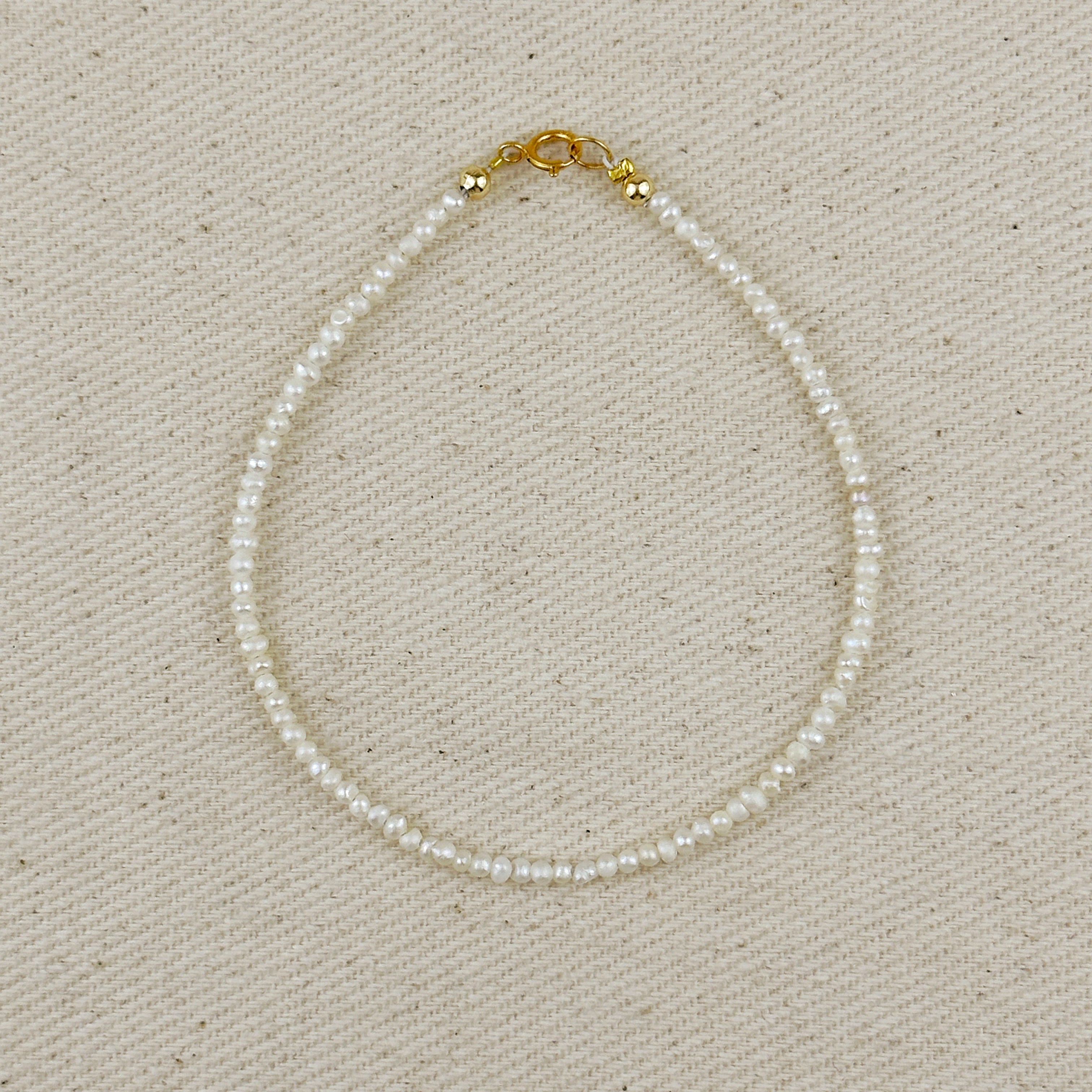 Mondsee 9k Gold Micro Fresh Water Pearls Bracelet | 18k Gold Filled Jewelry