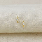 18k Gold Filled Solitaire Bezel CZ C-Hoop Earrings