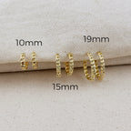 Mondsee 18k Gold Filled 2mm Cuban Chain Clicker Hoop Earrings | 18k Gold Filled Jewelry