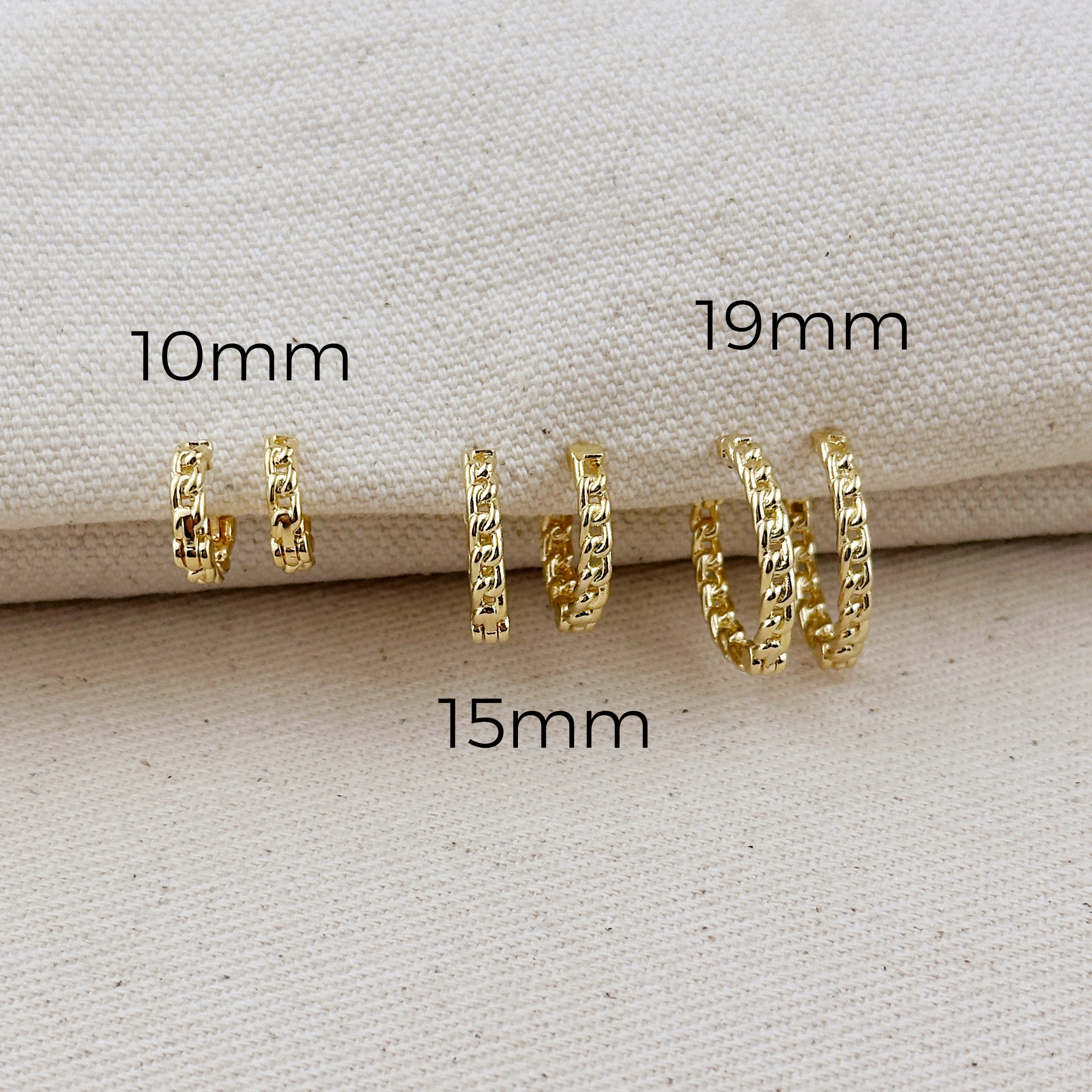Mondsee 18k Gold Filled 2mm Cuban Chain Clicker Hoop Earrings | 18k Gold Filled Jewelry