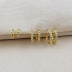 Mondsee 18k Gold Filled 2mm Cuban Chain Clicker Hoop Earrings | 18k Gold Filled Jewelry