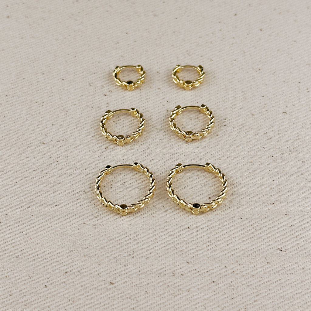 Mondsee 18k Gold Filled 2mm Cuban Chain Clicker Hoop Earrings | 18k Gold Filled Jewelry