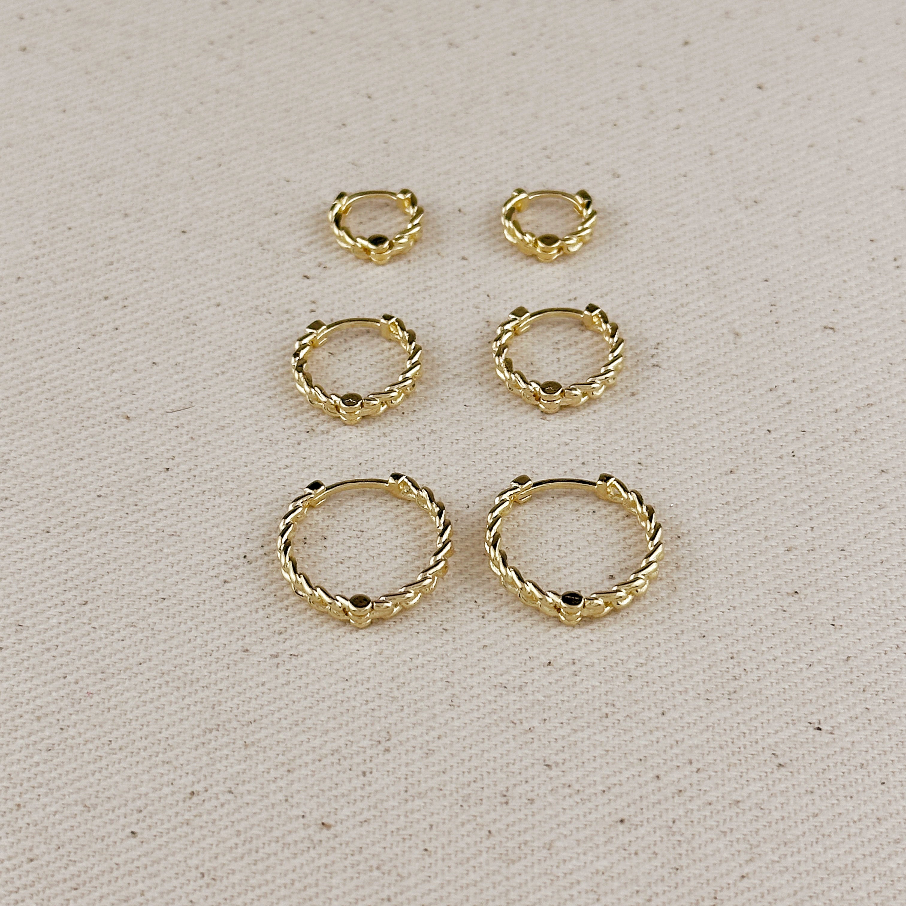 Mondsee 18k Gold Filled 2mm Cuban Chain Clicker Hoop Earrings | 18k Gold Filled Jewelry