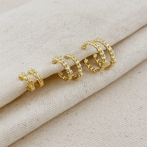 Mondsee 18k Gold Filled 2mm Cuban Chain Clicker Hoop Earrings | 18k Gold Filled Jewelry