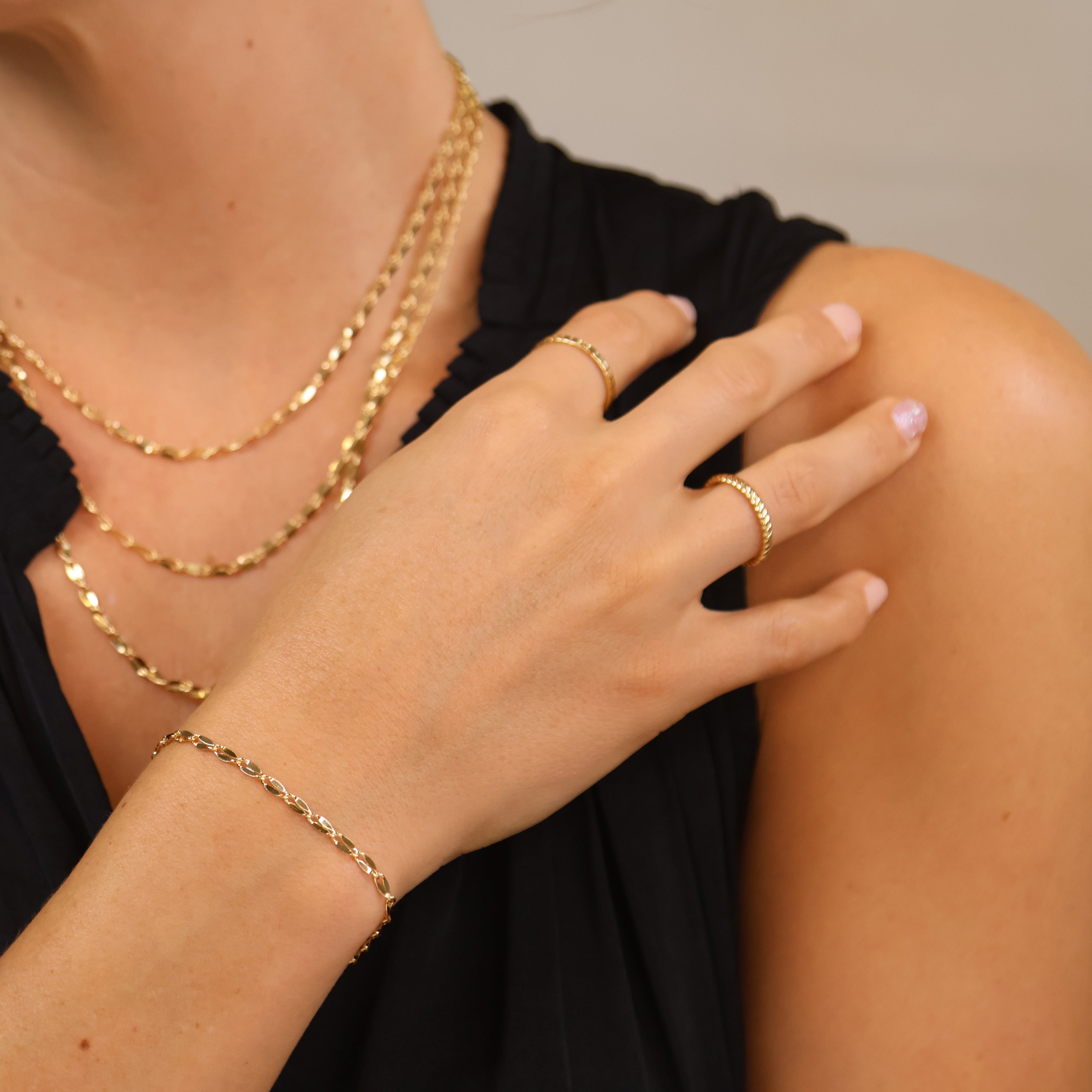 Mondsee 18k Gold Filled 3mm Fancy Chain Bracelet | 18k Gold Filled Jewelry