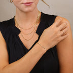 Mondsee 18k Gold Filled 3mm Fancy Chain Bracelet | 18k Gold Filled Jewelry