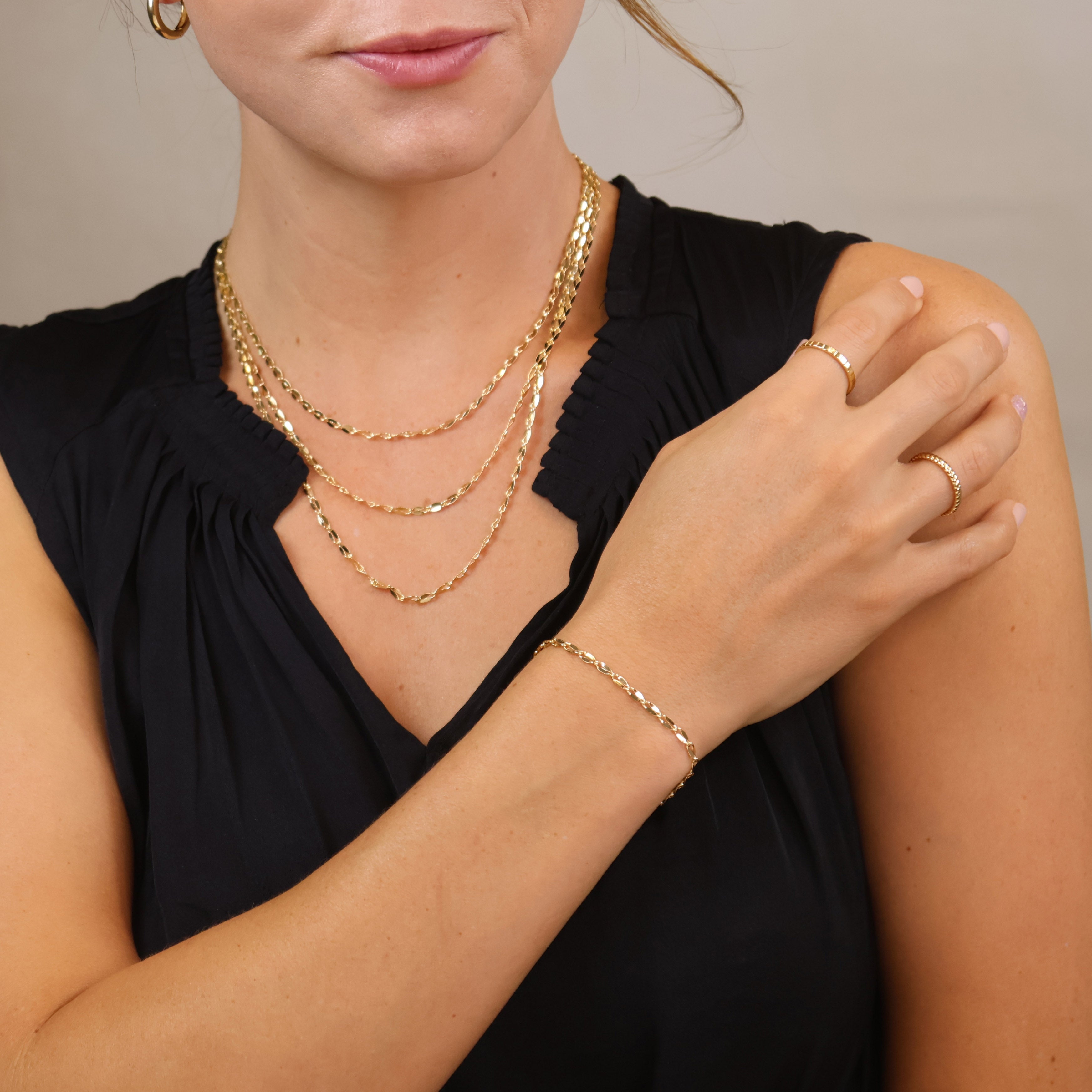 Mondsee 18k Gold Filled 3mm Fancy Chain Bracelet | 18k Gold Filled Jewelry
