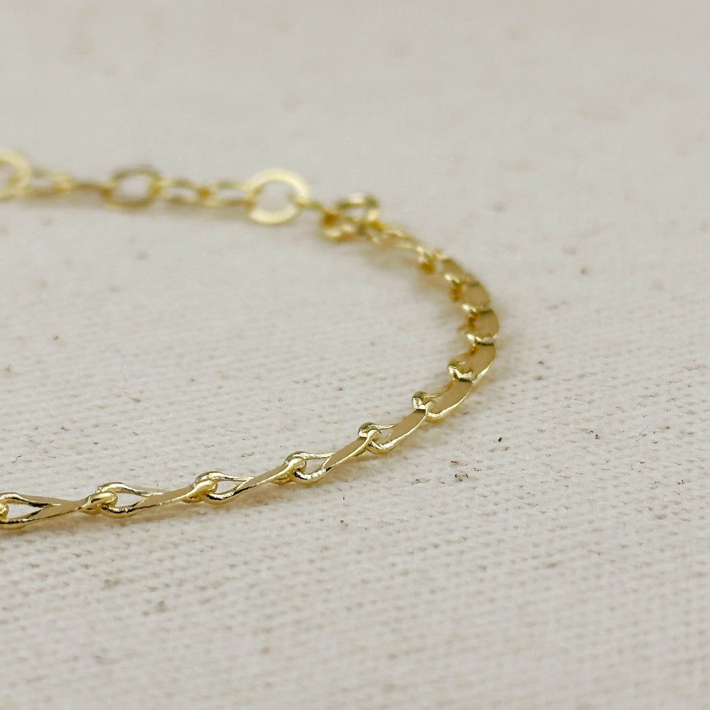Mondsee 18k Gold Filled 3mm Fancy Chain Bracelet | 18k Gold Filled Jewelry