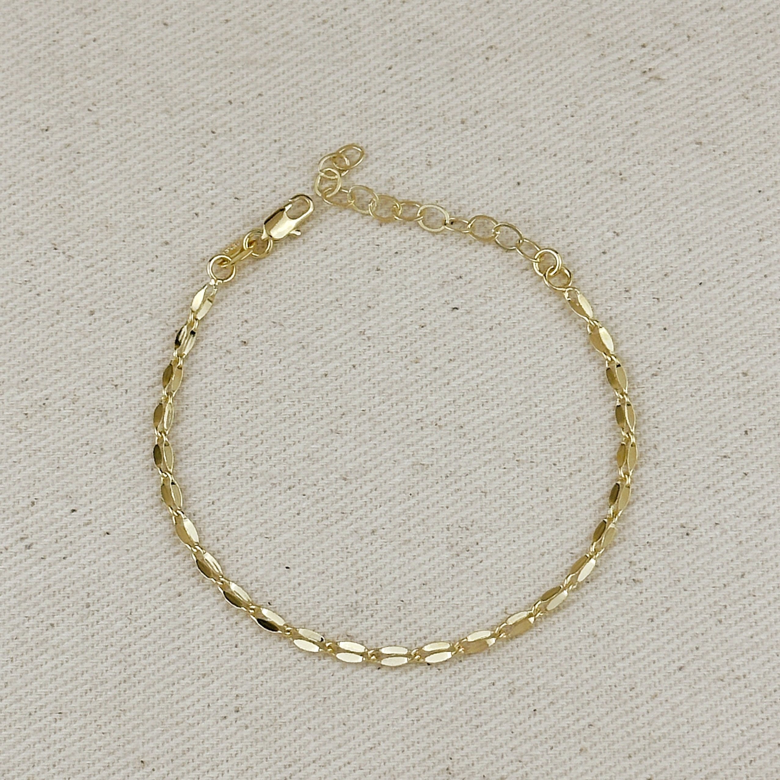 Mondsee 18k Gold Filled 3mm Fancy Chain Bracelet | 18k Gold Filled Jewelry