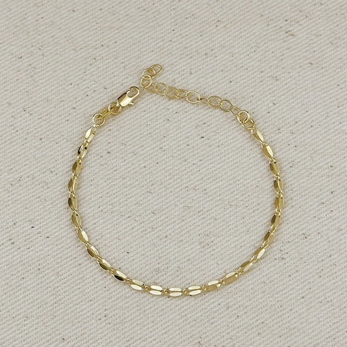 Mondsee 18k Gold Filled 3mm Fancy Chain Bracelet | 18k Gold Filled Jewelry