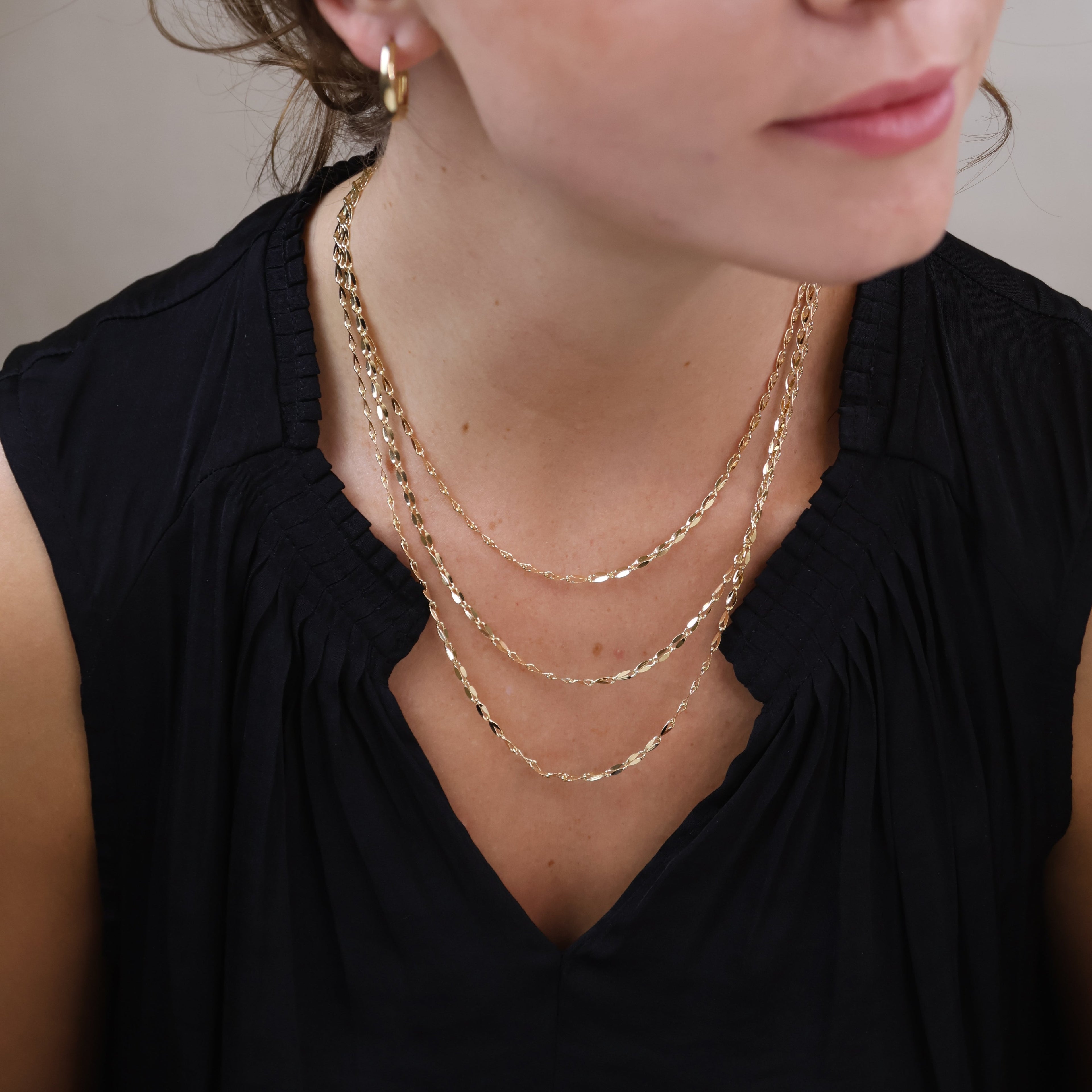 Mondsee 18k Gold Filled 3mm Fancy Chain Necklace | 18k Gold Filled Jewelry