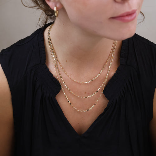 Mondsee 18k Gold Filled 3mm Fancy Chain Necklace | 18k Gold Filled Jewelry