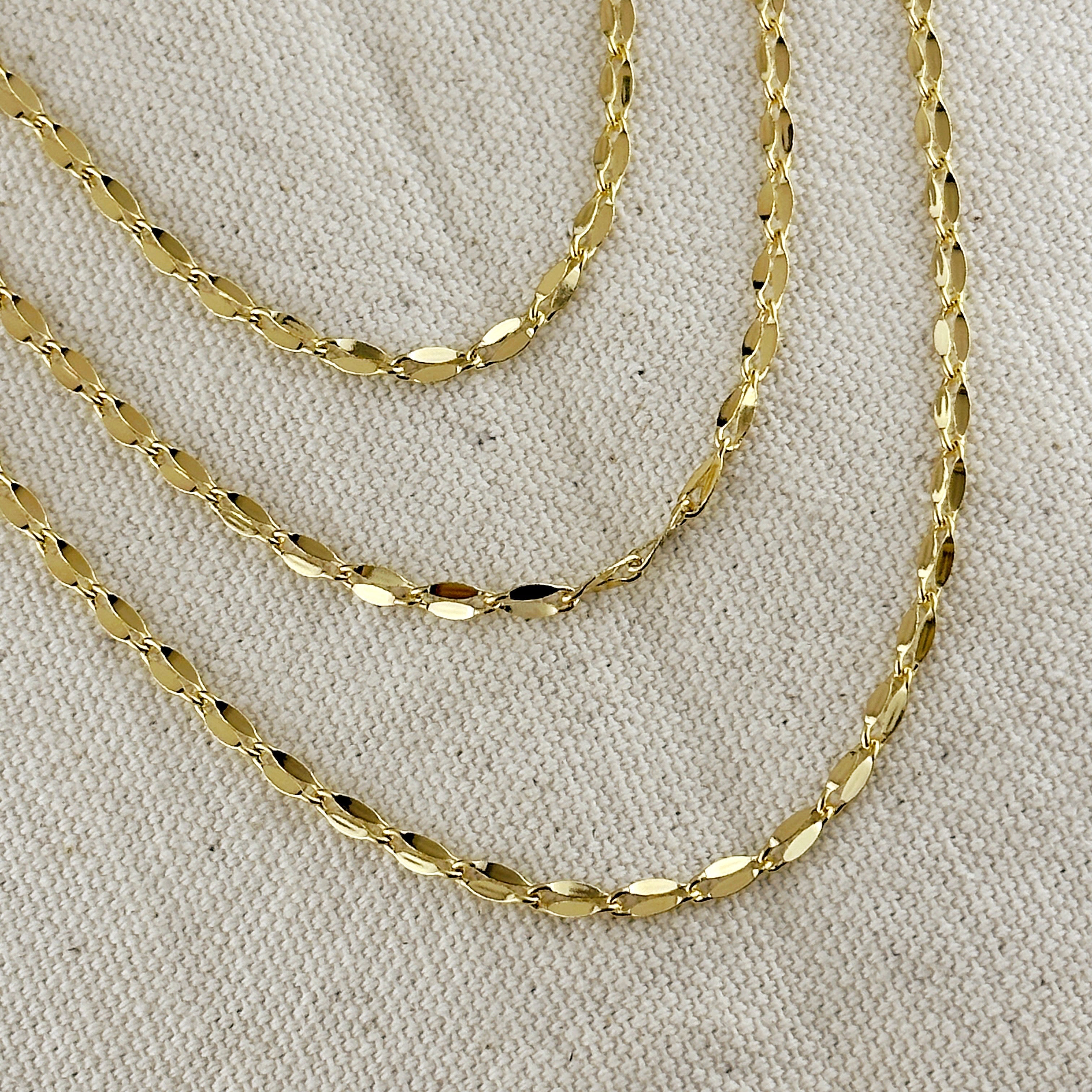 Mondsee 18k Gold Filled 3mm Fancy Chain Necklace | 18k Gold Filled Jewelry