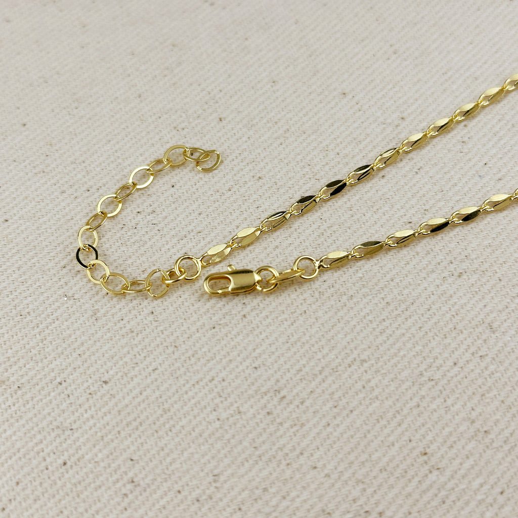 Mondsee 18k Gold Filled 3mm Fancy Chain Necklace | 18k Gold Filled Jewelry