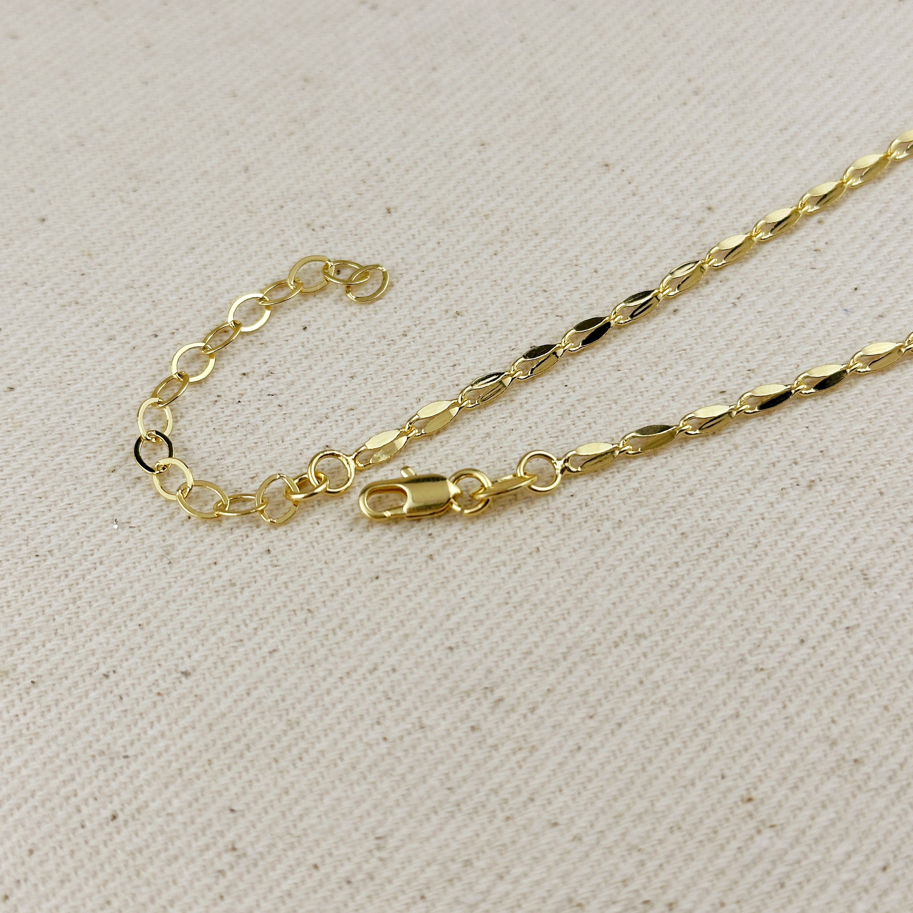 Mondsee 18k Gold Filled 3mm Fancy Chain Necklace | 18k Gold Filled Jewelry