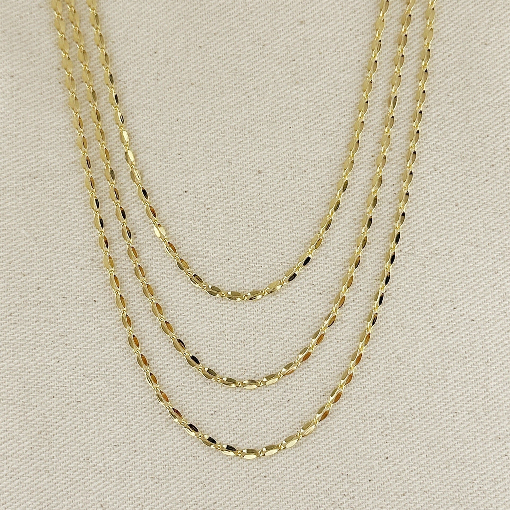 Mondsee 18k Gold Filled 3mm Fancy Chain Necklace | 18k Gold Filled Jewelry