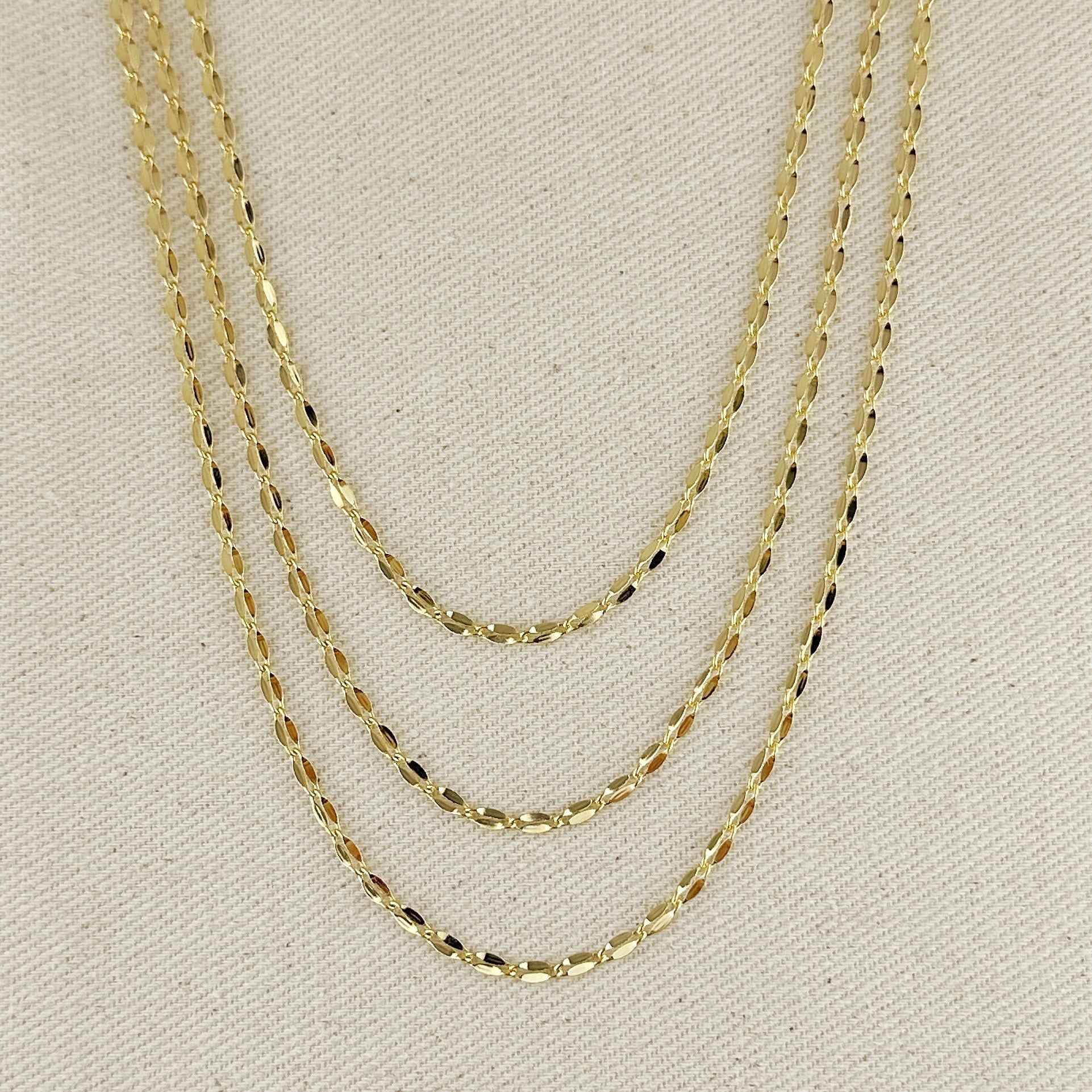 Mondsee 18k Gold Filled 3mm Fancy Chain Necklace | 18k Gold Filled Jewelry