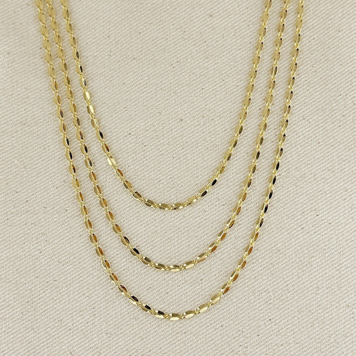 Mondsee 18k Gold Filled 3mm Fancy Chain Necklace | 18k Gold Filled Jewelry