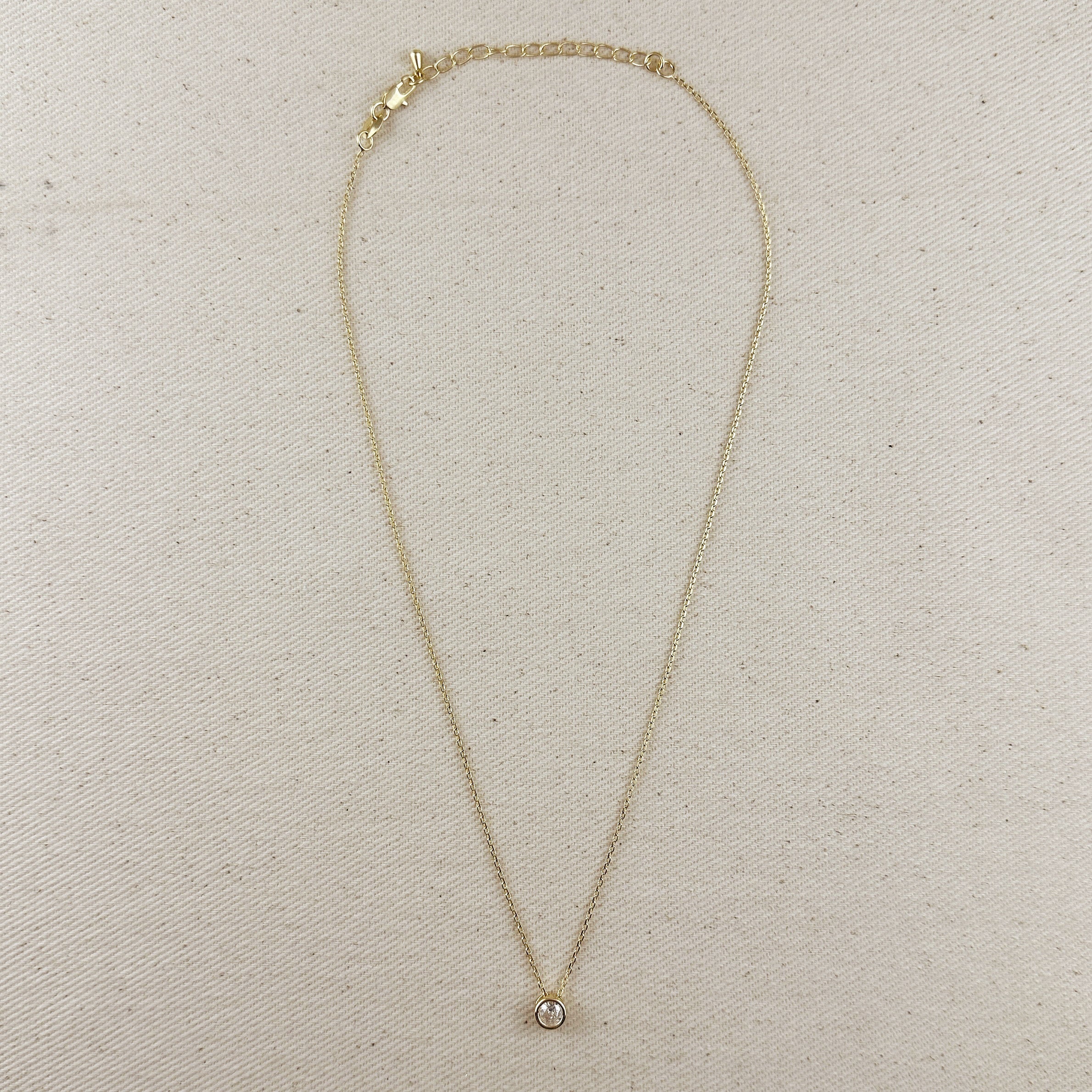 Mondsee 18k Gold Filled Solitaire CZ Necklace | 18k Gold Filled Jewelry