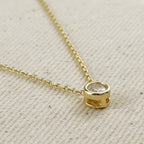 Mondsee 18k Gold Filled Solitaire CZ Necklace | 18k Gold Filled Jewelry