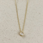 Mondsee 18k Gold Filled Solitaire CZ Necklace | 18k Gold Filled Jewelry