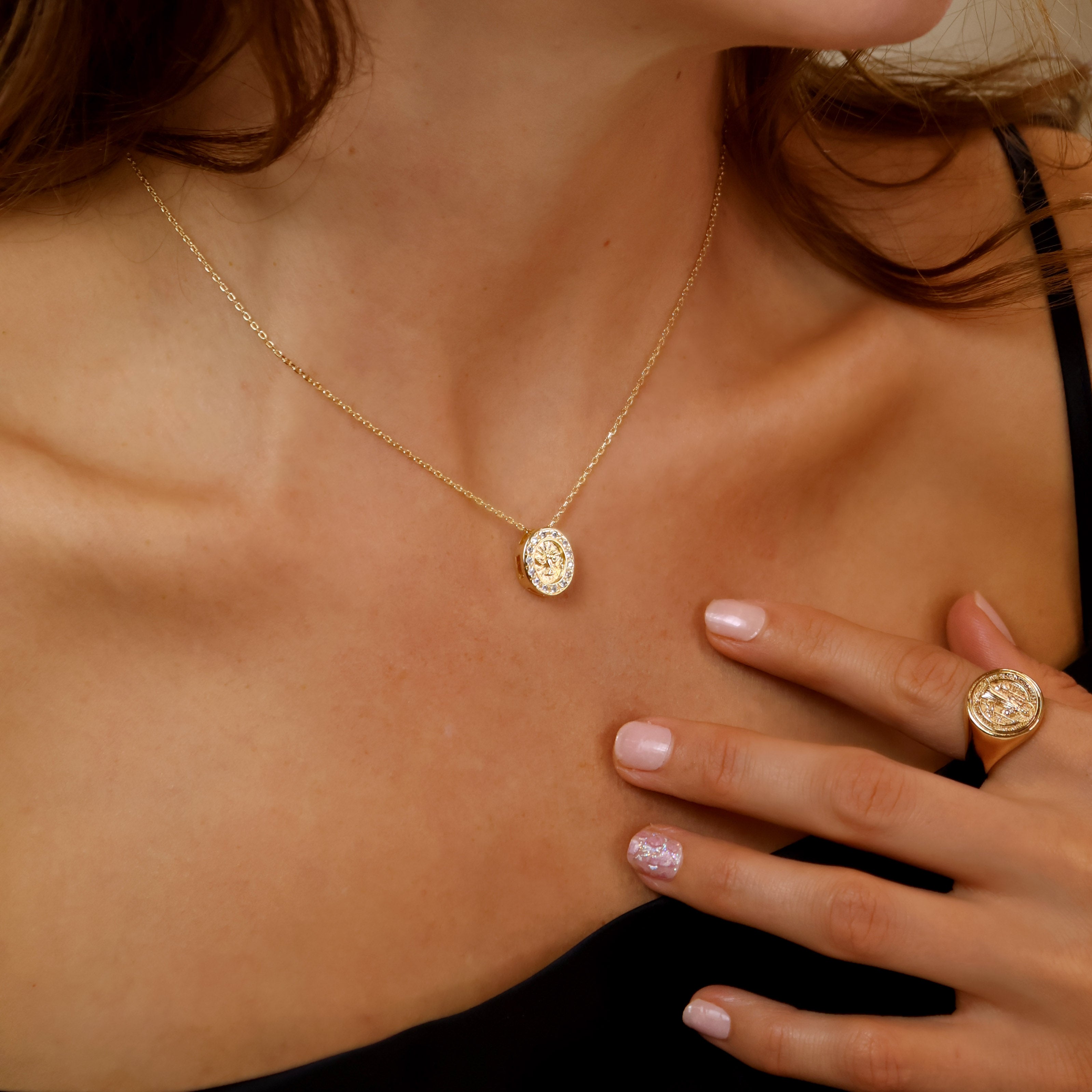 Mondsee 18k Gold Filled Mini Dove CZ Necklace | 18k Gold Filled Jewelry