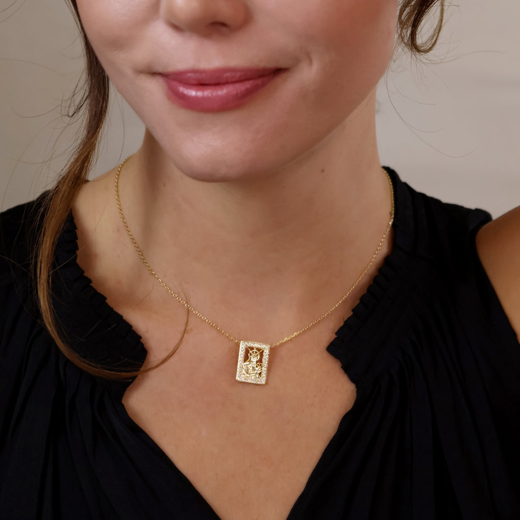 Mondsee 18k Gold Filled Madonna and Child Necklace | 18k Gold Filled Jewelry