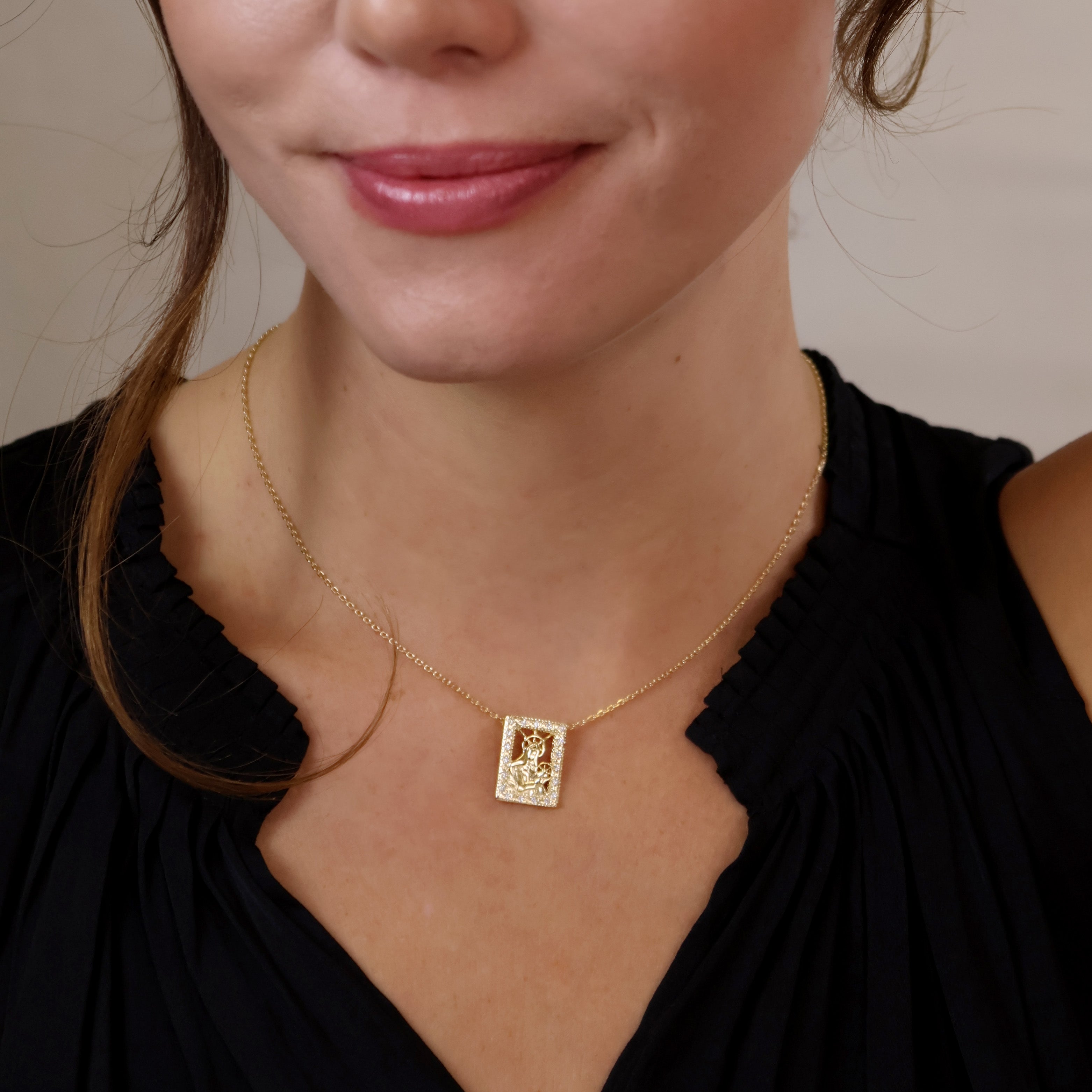 Mondsee 18k Gold Filled Madonna and Child Necklace | 18k Gold Filled Jewelry