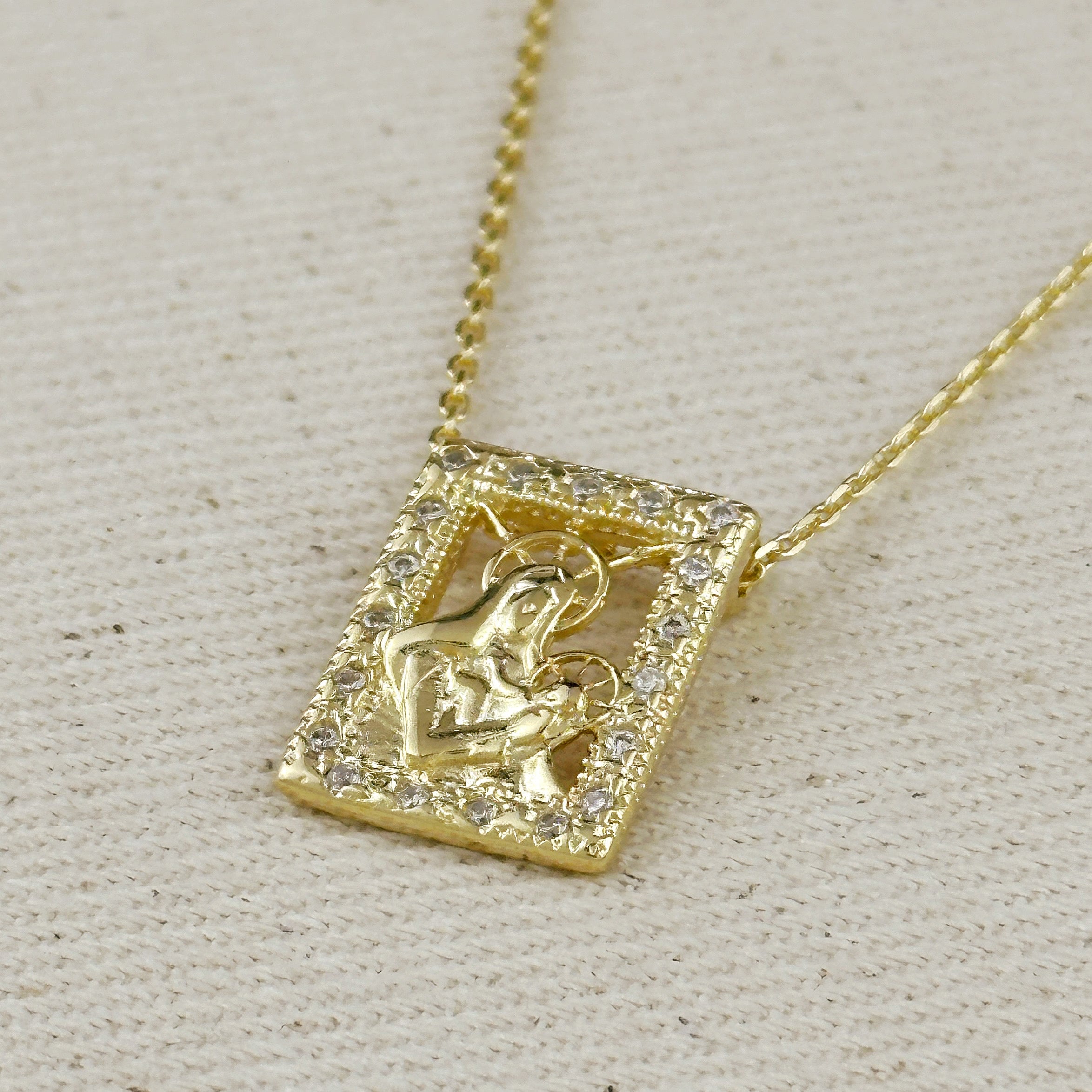 Mondsee 18k Gold Filled Madonna and Child Necklace | 18k Gold Filled Jewelry